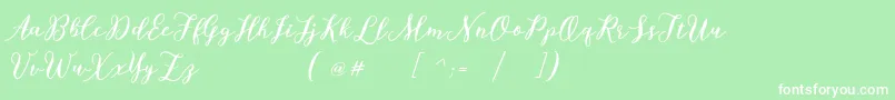 フォントBettilafea Demo – 緑の背景に白い文字