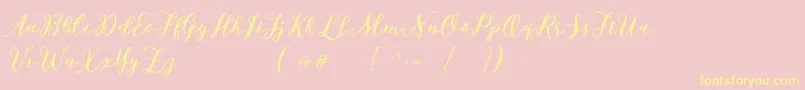 Bettilafea Demo Font – Yellow Fonts on Pink Background