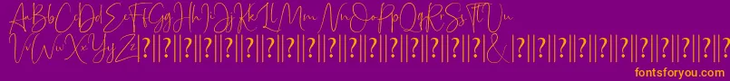 Bettrish Dafont-Schriftart – Orangefarbene Schriften auf violettem Hintergrund