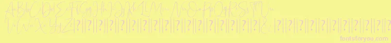 Bettrish Dafont-fontti – vaaleanpunaiset fontit keltaisella taustalla