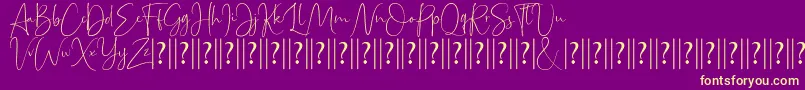 Bettrish Dafont-fontti – keltaiset fontit violetilla taustalla