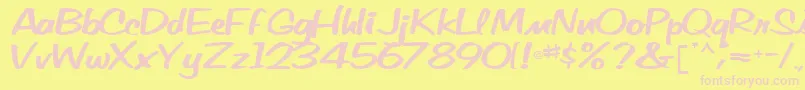 VoRegular Font – Pink Fonts on Yellow Background