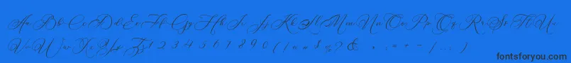 フォントBetty Laudia Script – 黒い文字の青い背景