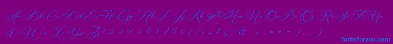 fuente Betty Laudia Script – Fuentes Azules Sobre Fondo Morado