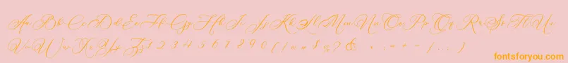 Betty Laudia Script Font – Orange Fonts on Pink Background