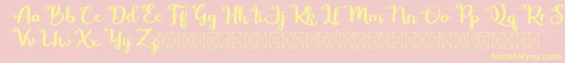 Betty Rose Font – Yellow Fonts on Pink Background