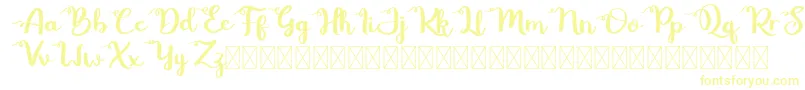 Betty Rose Font – Yellow Fonts on White Background