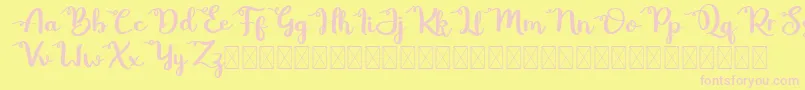 Betty Rose Font – Pink Fonts on Yellow Background