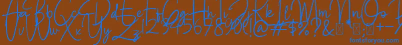 BettyLavea Font – Blue Fonts on Brown Background