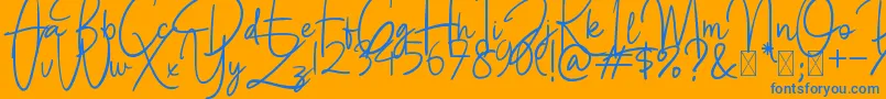 BettyLavea Font – Blue Fonts on Orange Background