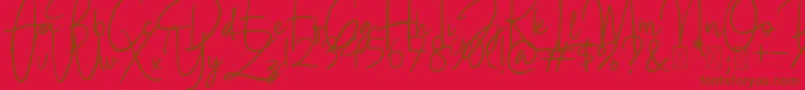 BettyLavea Font – Brown Fonts on Red Background
