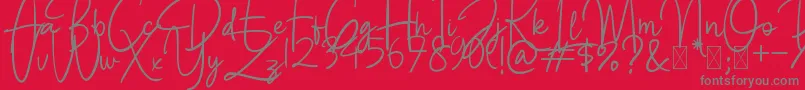 BettyLavea Font – Gray Fonts on Red Background
