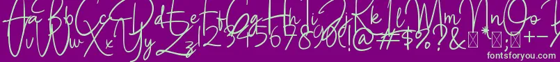 BettyLavea Font – Green Fonts on Purple Background