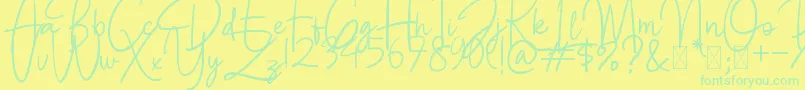 Więcej informacji o czcionce BettyLavea Czcionka BettyLavea – zielone czcionki na żółtym tle