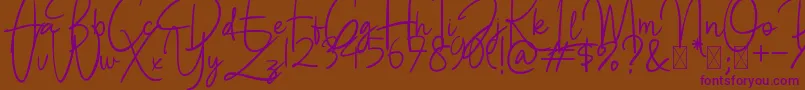 BettyLavea Font – Purple Fonts on Brown Background