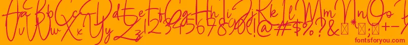 BettyLavea Font – Red Fonts on Orange Background
