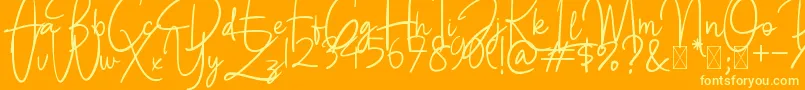 BettyLavea Font – Yellow Fonts on Orange Background
