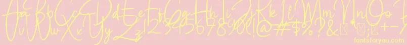 BettyLavea Font – Yellow Fonts on Pink Background