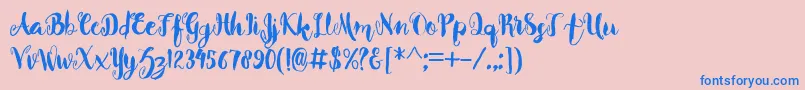 Beverly Font – Blue Fonts on Pink Background