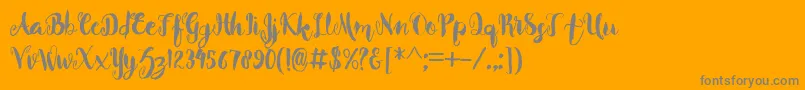 Beverly-Schriftart – Graue Schriften auf orangefarbenem Hintergrund