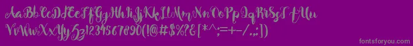 Beverly Font – Gray Fonts on Purple Background