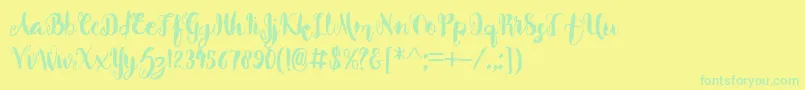 Czcionka Beverly – zielone czcionki na żółtym tle