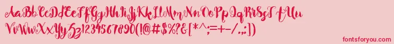 Beverly Font – Red Fonts on Pink Background