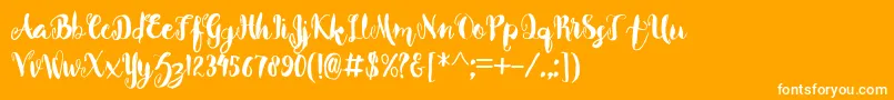 フォントBeverly – オレンジの背景に白い文字