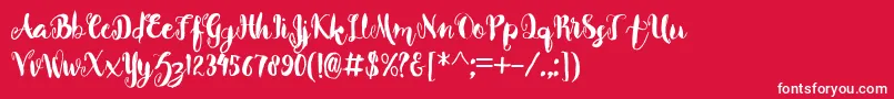 Beverly Font – White Fonts on Red Background
