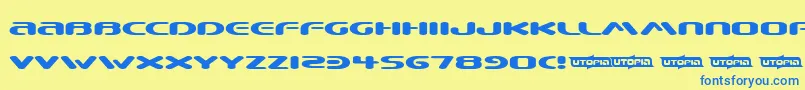 BEWARE  -fontti – siniset fontit keltaisella taustalla