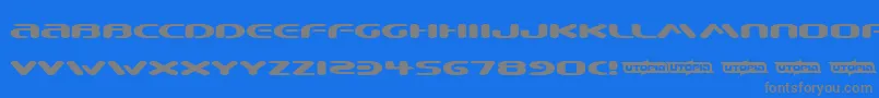 BEWARE  -Schriftart – Graue Schriften auf blauem Hintergrund