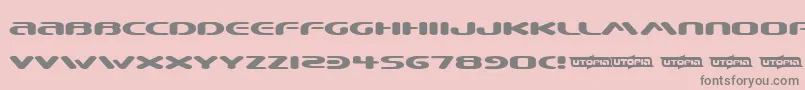 BEWARE  -fontti – harmaat kirjasimet vaaleanpunaisella taustalla