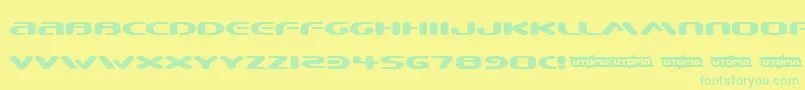 BEWARE  -fontti – vihreät fontit keltaisella taustalla
