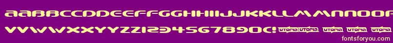 Шрифт BEWARE   – жёлтые шрифты на фиолетовом фоне