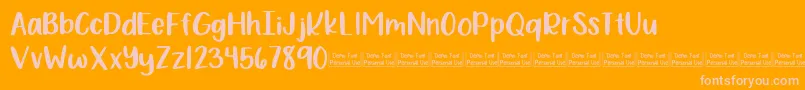 Bewilderment Demo Font – Pink Fonts on Orange Background