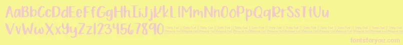 Bewilderment Demo Font – Pink Fonts on Yellow Background