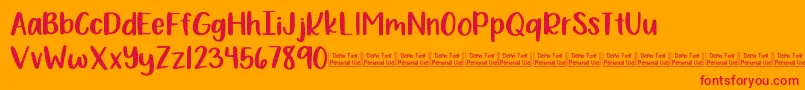 Fonte Bewilderment Demo – fontes vermelhas em um fundo laranja