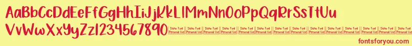 Bewilderment Demo Font – Red Fonts on Yellow Background