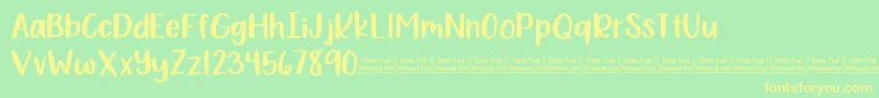 Bewilderment Demo Font – Yellow Fonts on Green Background