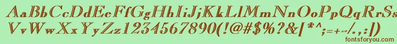 fuente LaraBoldItalic – Fuentes Marrones Sobre Fondo Verde