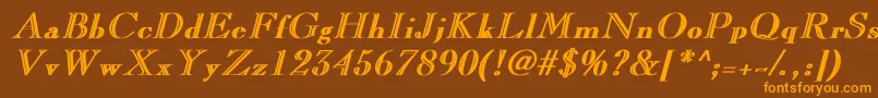 LaraBoldItalic Font – Orange Fonts on Brown Background