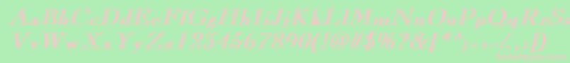 LaraBoldItalic Font – Pink Fonts on Green Background