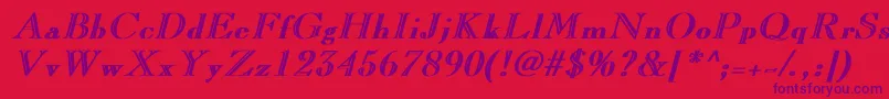 Шрифт LaraBoldItalic – фиолетовые шрифты на красном фоне