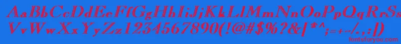 LaraBoldItalic Font – Red Fonts on Blue Background