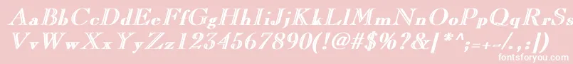 Fonte LaraBoldItalic – fontes brancas em um fundo rosa