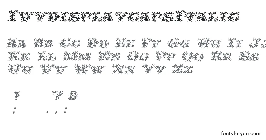 Schriftart IvydisplaycapsItalic – Alphabet, Zahlen, spezielle Symbole
