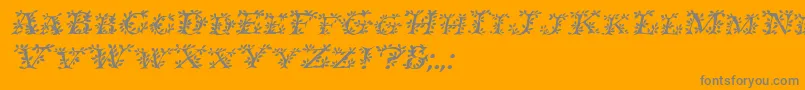 IvydisplaycapsItalic-Schriftart – Graue Schriften auf orangefarbenem Hintergrund