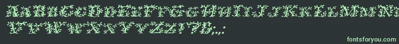IvydisplaycapsItalic Font – Green Fonts on Black Background