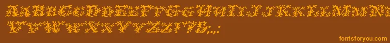 IvydisplaycapsItalic Font – Orange Fonts on Brown Background