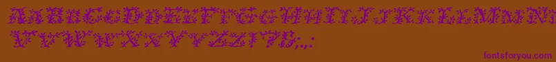IvydisplaycapsItalic Font – Purple Fonts on Brown Background